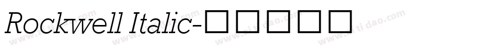 Rockwell Italic字体转换